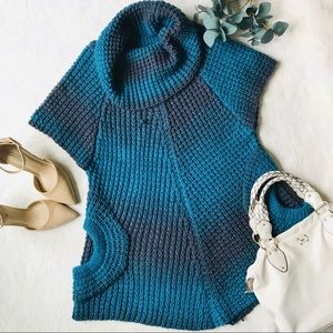 ORANGE FASHION VILLAGE Cowl Neck crocheted Poncho